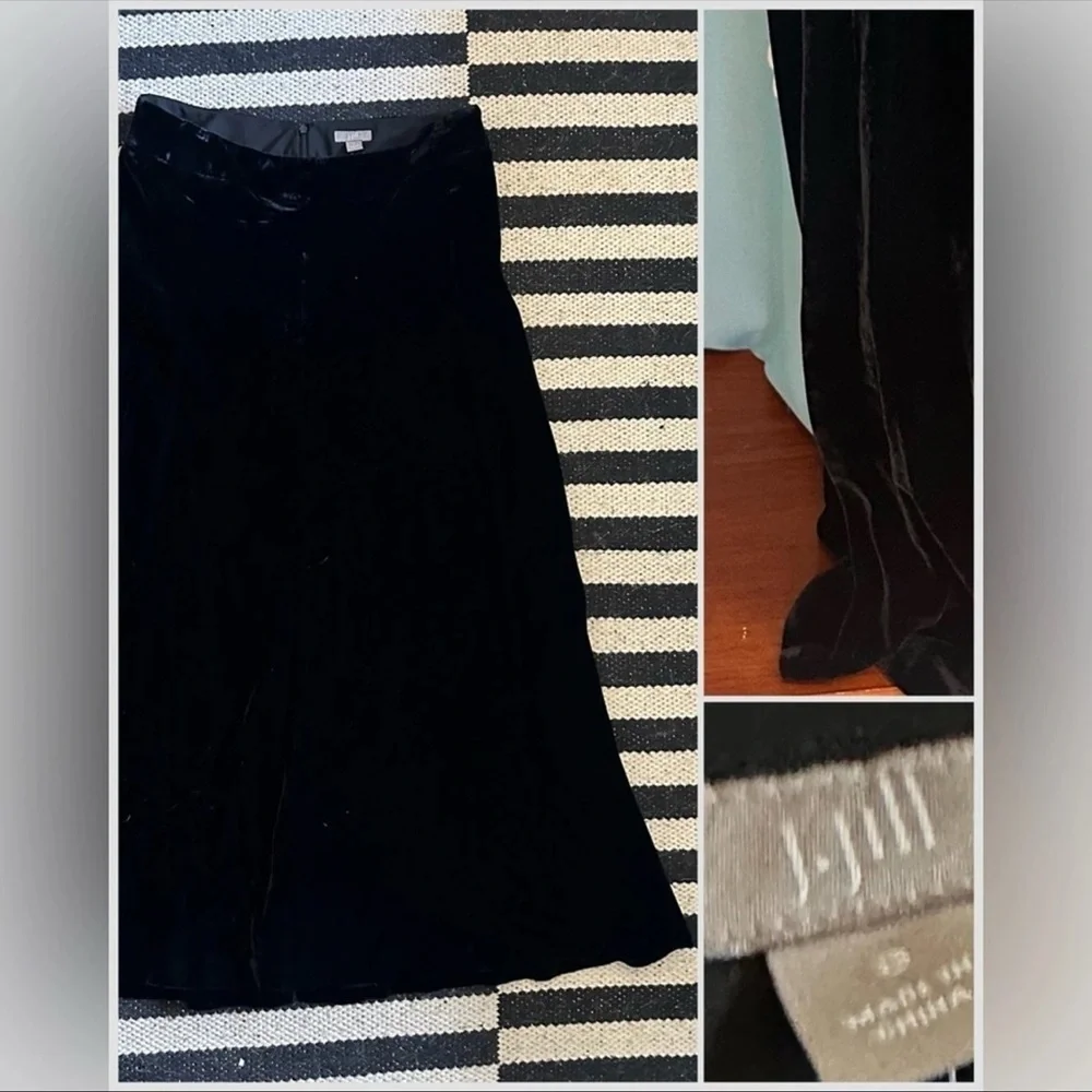 J Jill black velvet maxi skirt- back zip- 8